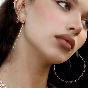 NEW Ettika Rhinestone Hoop Earrings in Gold